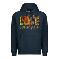 Navy Mardi Gras love crawfish Premium Hoodie - NancyCooperArtShop