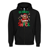 Black lookin' like a snack christmas character Zipper Hoodie - MaliasSmallBusiness