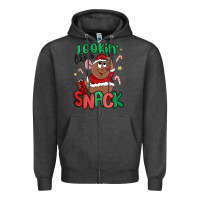 Charcoal Heather lookin' like a snack christmas character Zipper Hoodie - MaliasSmallBusiness