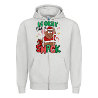 Dove Grey lookin' like a snack christmas character Zipper Hoodie - MaliasSmallBusiness