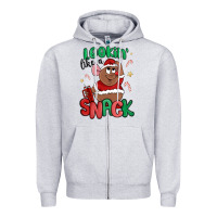 Heather Grey lookin' like a snack christmas character Zipper Hoodie - MaliasSmallBusiness