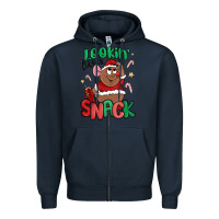 Navy lookin' like a snack christmas character Zipper Hoodie - MaliasSmallBusiness