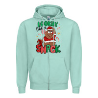 Seafoam lookin' like a snack christmas character Zipper Hoodie - MaliasSmallBusiness
