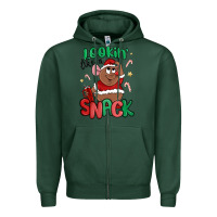 Sports Green lookin' like a snack christmas character Zipper Hoodie - MaliasSmallBusiness