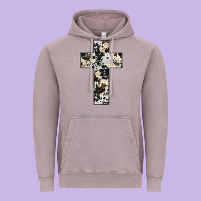 Cowhide Cross Vintage Hoodie Designed By Jahusdesignshop
