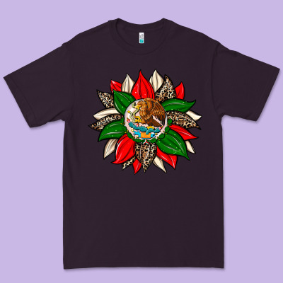 Mexican Flag Sunflower Premium Tee Designed By Zillion Design Studio