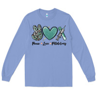 Colony Blue peace love phlebotomy Long Sleeve Tee - MaliasSmallBusiness
