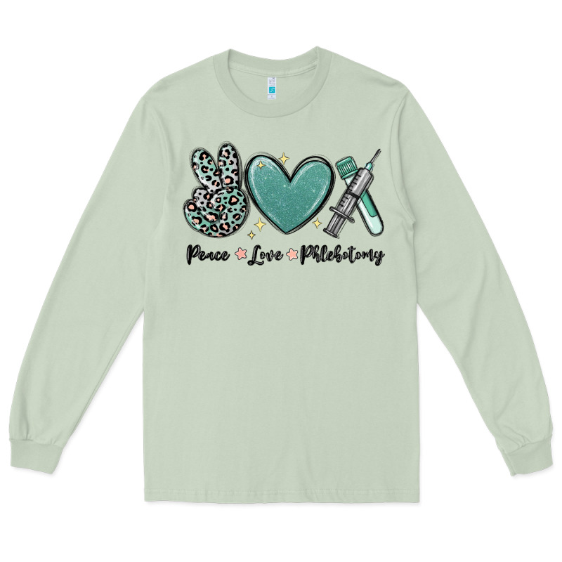 Peace Love Phlebotomy Long Sleeve Tee by MaliasSmallBusiness | Teevron