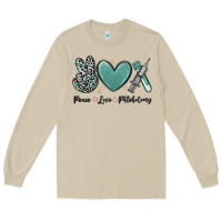 Mushroom peace love phlebotomy Long Sleeve Tee - MaliasSmallBusiness
