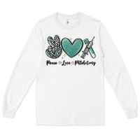 White peace love phlebotomy Long Sleeve Tee - MaliasSmallBusiness