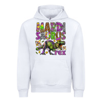 White Mardi Saurus Rex Urban Hoodie - HowdyJamesFarm