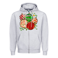 Heather Grey merry christmas tree ball Zipper Hoodie - MaliasSmallBusiness