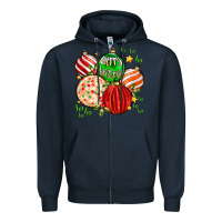 Navy merry christmas tree ball Zipper Hoodie - MaliasSmallBusiness