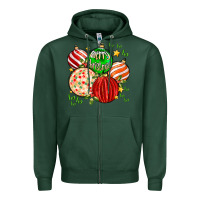 Sports Green merry christmas tree ball Zipper Hoodie - MaliasSmallBusiness