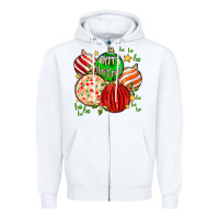 White merry christmas tree ball Zipper Hoodie - MaliasSmallBusiness