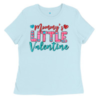 Baby Blue momys little valentine Ladies Tee - texasbilliewilder
