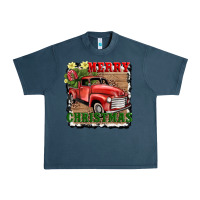 Midnight Navy merry christmas with truck Urban Heavy Tee - AdoDesignShop