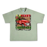 Oil Green merry christmas with truck Urban Heavy Tee - AdoDesignShop