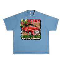 Pebble Blue merry christmas with truck Urban Heavy Tee - AdoDesignShop