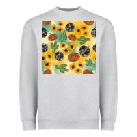 Heather Grey leopard pumpkin cactus sunflower seamless Heavyweight Sweatshirt - AdoDesignShop