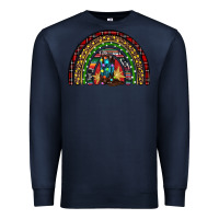 Navy Christmas cowboy boots rainbow Premium Sweatshirt - RanaPortraitStore