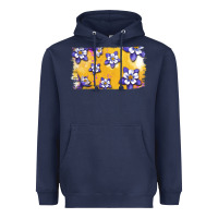 Navy Rocky Mountain Columbine Flower Heavyweight Hoodie - Bettercallsaul