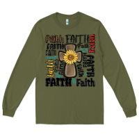 Army Green faith cross Long Sleeve Tee - MaliasSmallBusiness