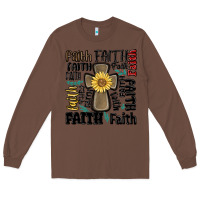 Chestnut faith cross Long Sleeve Tee - MaliasSmallBusiness
