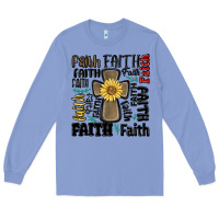 Colony Blue faith cross Long Sleeve Tee - MaliasSmallBusiness