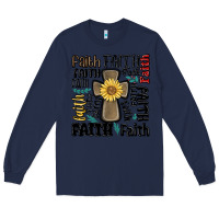 Navy faith cross Long Sleeve Tee - MaliasSmallBusiness