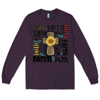 Plum faith cross Long Sleeve Tee - MaliasSmallBusiness