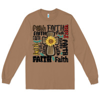 Toasted Coconut faith cross Long Sleeve Tee - MaliasSmallBusiness