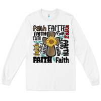 White faith cross Long Sleeve Tee - MaliasSmallBusiness