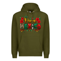 Army Green Viva Mexico Cinco De Mayo Premium Hoodie - texasbilliewilder