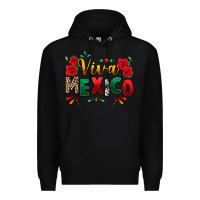Black Viva Mexico Cinco De Mayo Premium Hoodie - texasbilliewilder