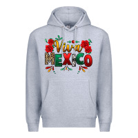 Heather Grey Viva Mexico Cinco De Mayo Premium Hoodie - texasbilliewilder
