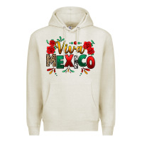 Oatmeal Heather Viva Mexico Cinco De Mayo Premium Hoodie - texasbilliewilder