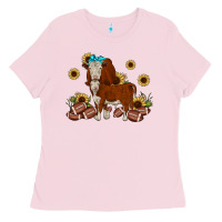 Bubblegum Pink football hereford sunflower Ladies Tee - JahusDesignShop