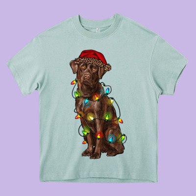 Christmas Labrador Retriever Heavy Core Tee Designed By Ranaportraitstore