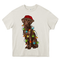 Cream Christmas labrador retriever Heavy Core Tee - RanaPortraitStore