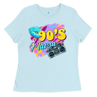 Baby Blue 90's mama Ladies Tee - Zillion Design Studio