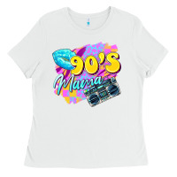 White 90's mama Ladies Tee - Zillion Design Studio