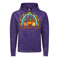 Cloud Purple Welcome Fall Rainbow Vintage Hoodie - Artiststas