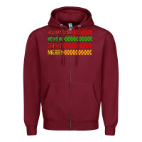 Holiday Spirit Hohoho Bright Merry Zipper Hoodie | Teevron