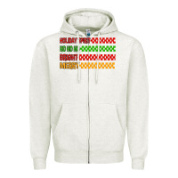 Oatmeal Heather holiday spirit hohoho bright merry Zipper Hoodie - MaliasSmallBusiness
