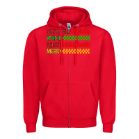 Red holiday spirit hohoho bright merry Zipper Hoodie - MaliasSmallBusiness