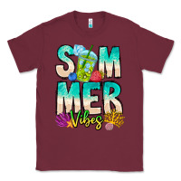 Burgundy Summer Vibes Classic Tee - CowhideDigitalArt