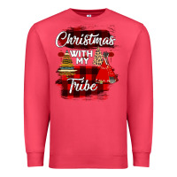 Cardinal Christmas With My Tribe Premium Sweatshirt - Bettercallsaul