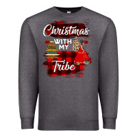 Charcoal Heather Christmas With My Tribe Premium Sweatshirt - Bettercallsaul