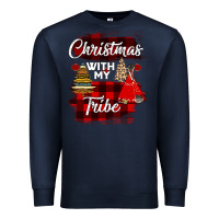 Navy Christmas With My Tribe Premium Sweatshirt - Bettercallsaul